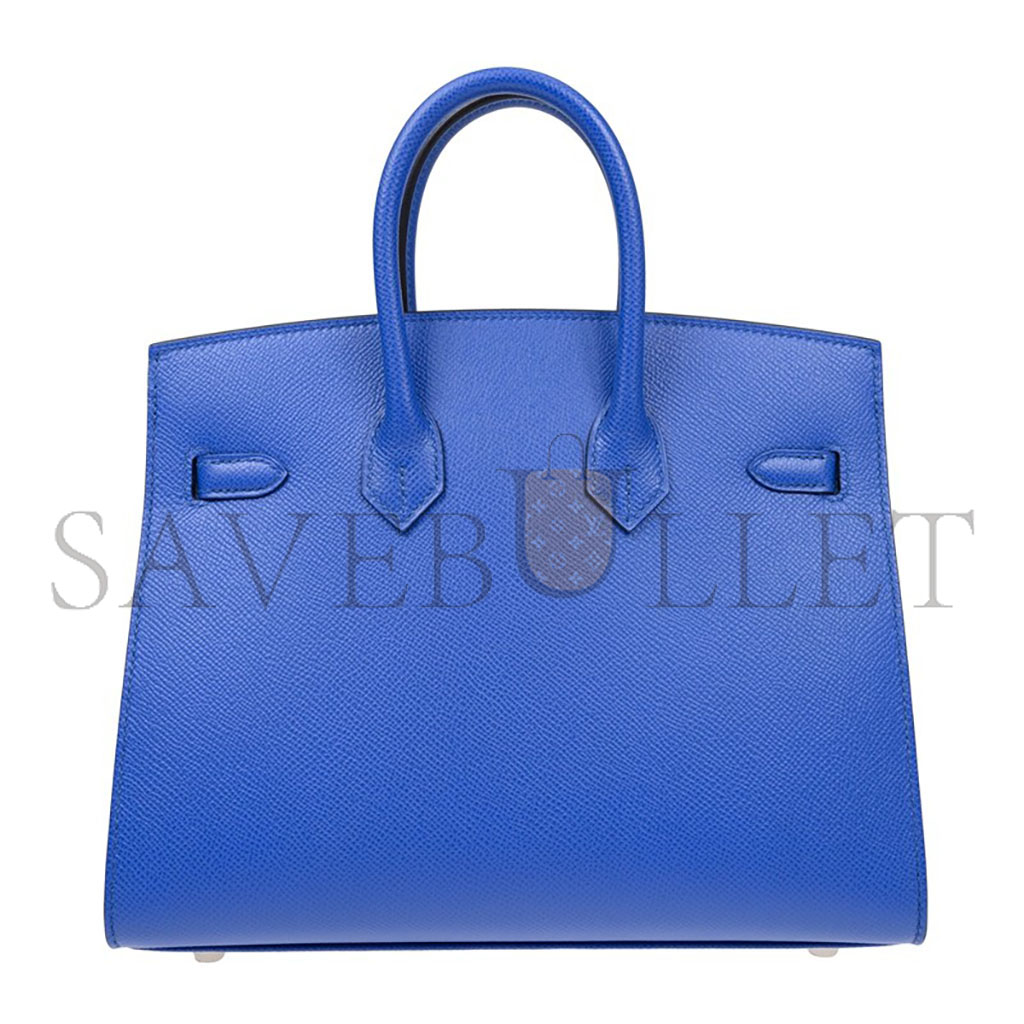 H**mes birkin 25 epsom leather greek blue silver buckle bag bk2571epsso (25*20*13cm)